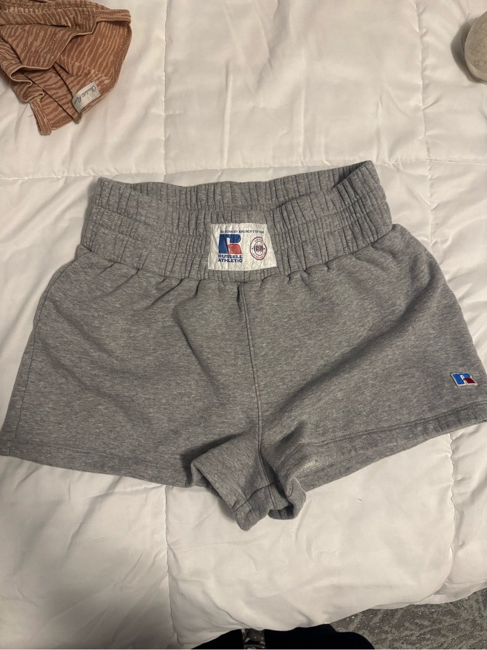 Russell Athletic Heather Gray Elastic Waist Knit Shorts
